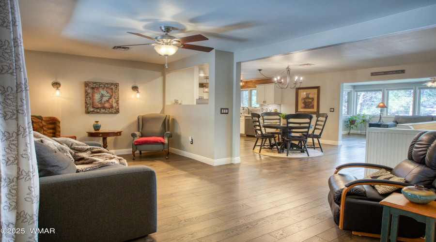Living Room View to Dining to AZ Room