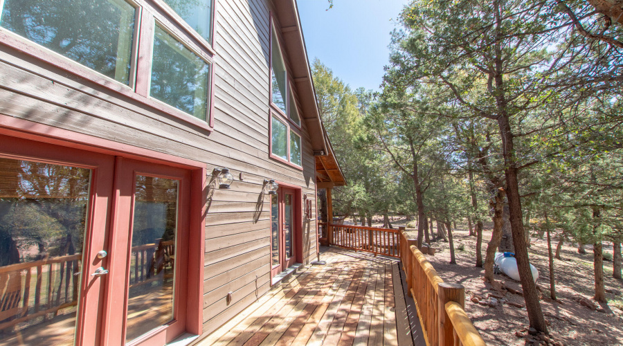 Deck wraps around the home