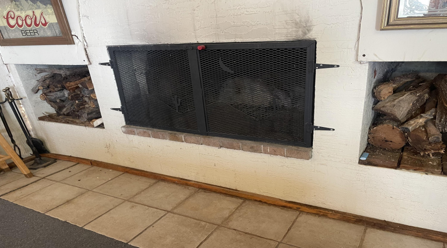 Wood burning fireplace