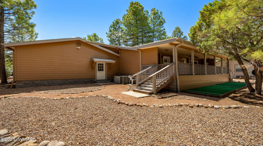 Garage and Back Deck from back yard
