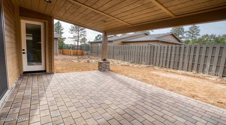Large covered back deck
