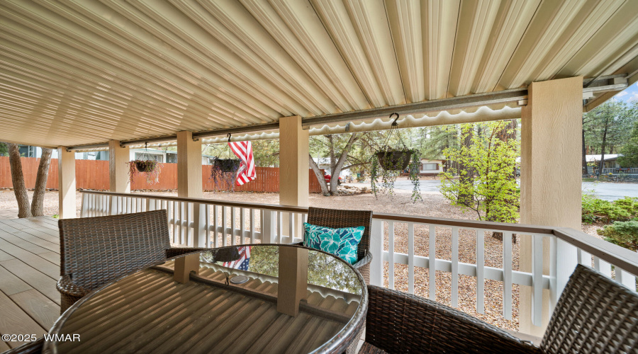 Enjoy a cup of coffee on your front deck