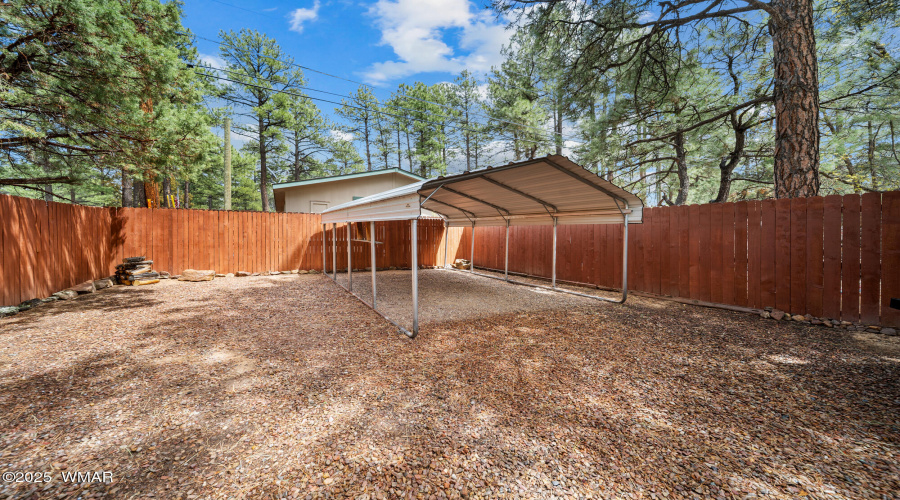 New privacy fence; carport