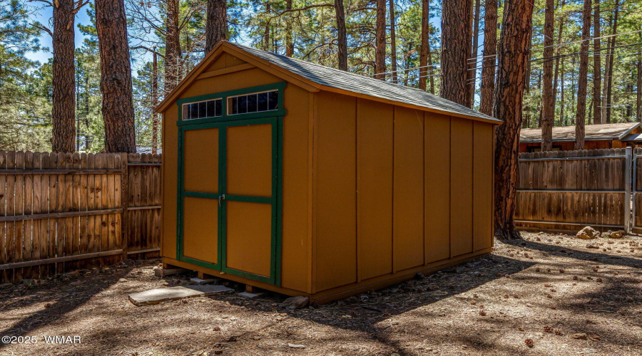 Shed in backyard