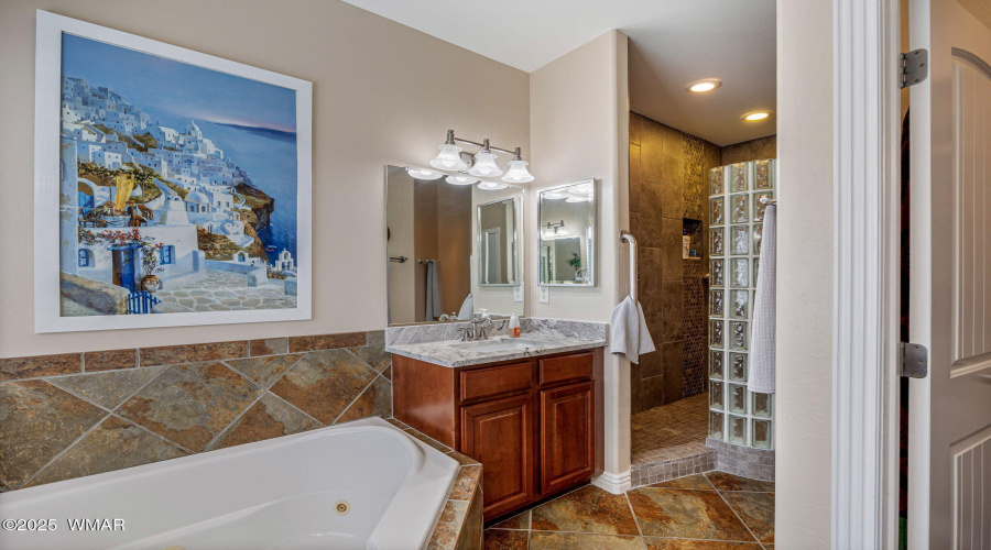 Large soaking tub