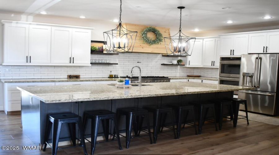 kitchen with massive island
