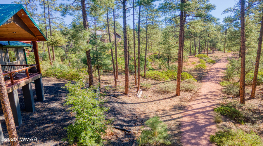Backs to the community walking path