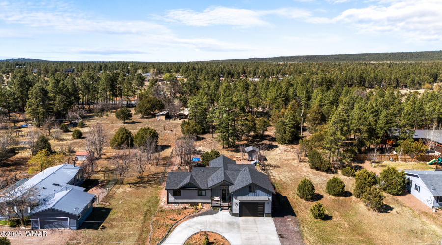 front aerial view