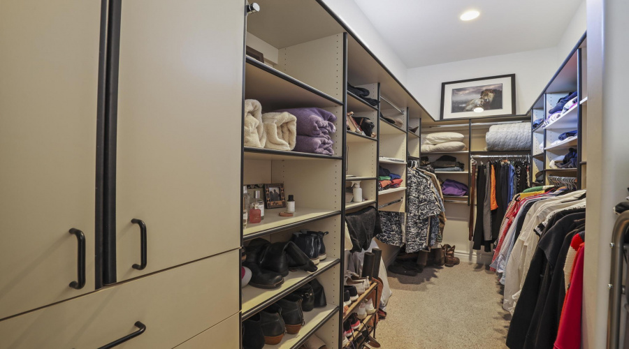 Master walk-in closet with built ins