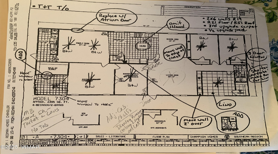Floor Plan with Owner Modifications