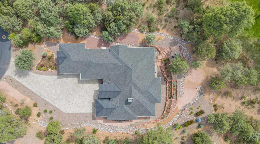 drone top view close