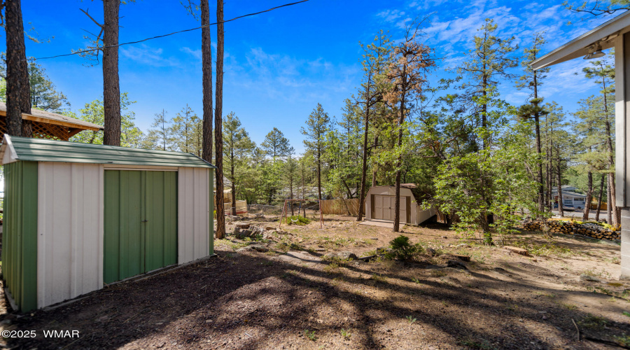 S two sheds and back yard