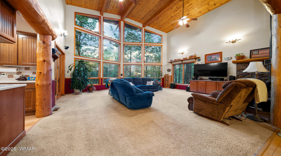 F family room view from dining room