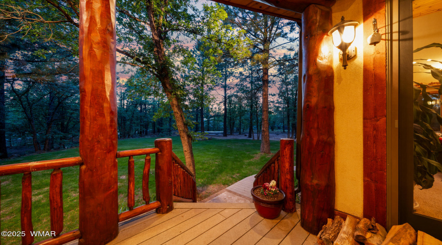 F twilight view of yard