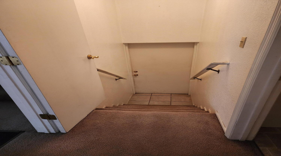 Stairs down to the garage