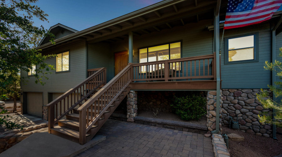 Front Entrance and Covered Deck