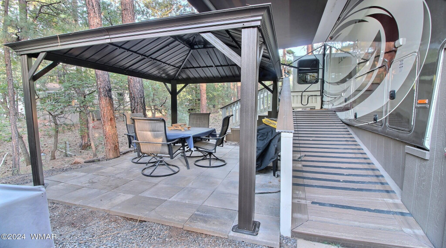 Gazebo with ramped walk way to entry