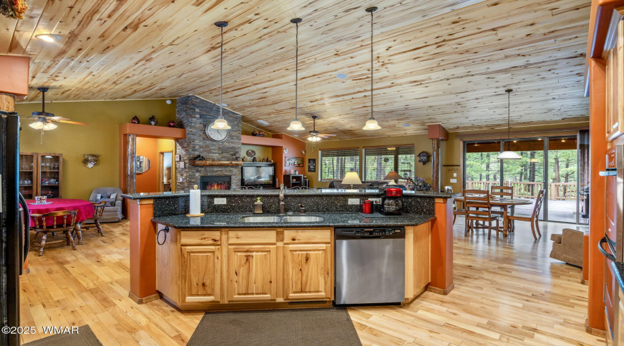 Kitchen Looking Out to Dining Areas