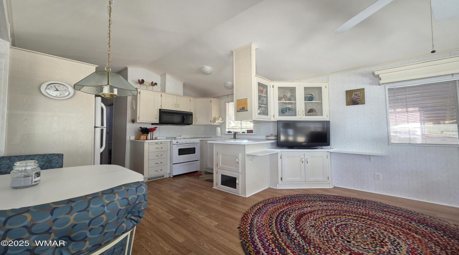 Kitchen, Living, & Dining Area
