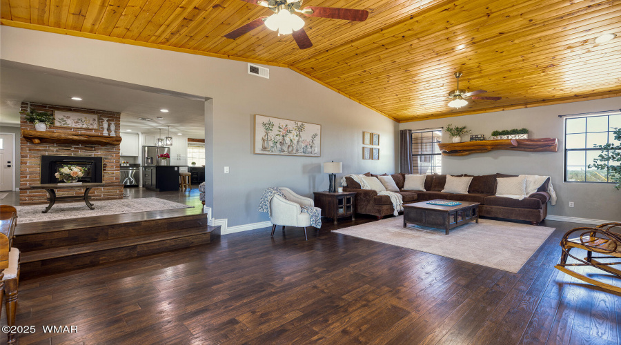 Family room with view into living room