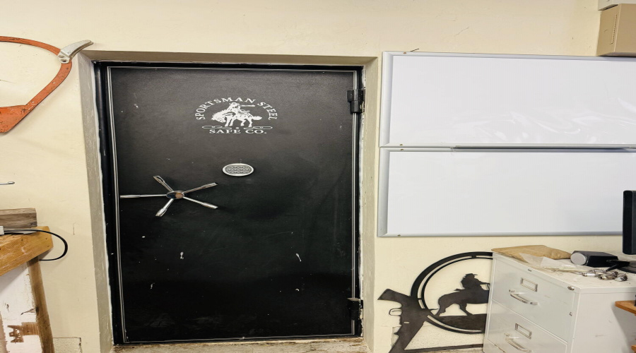 Concrete safe room in garage