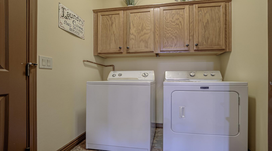 Laundry off garage