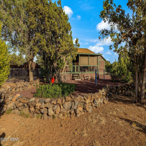 Front of log home