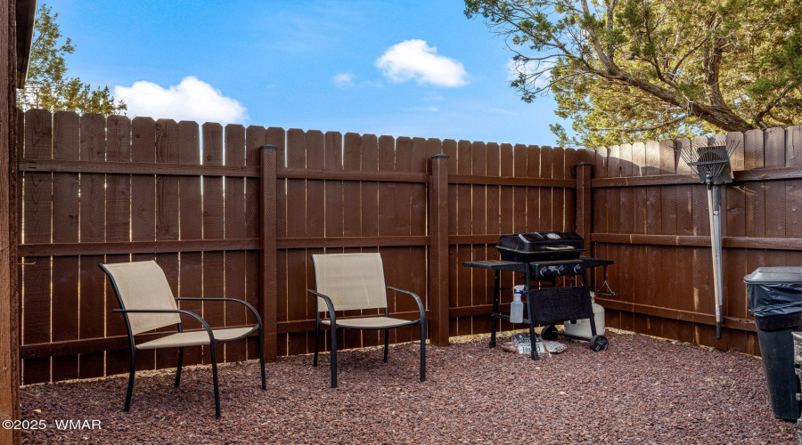 Privacy area in backyard