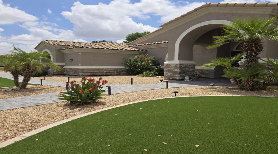 Front Yard Landscaped & Artificial Turf