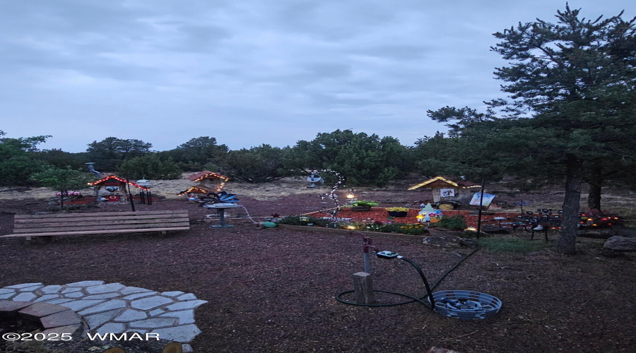 Fairy houses at night