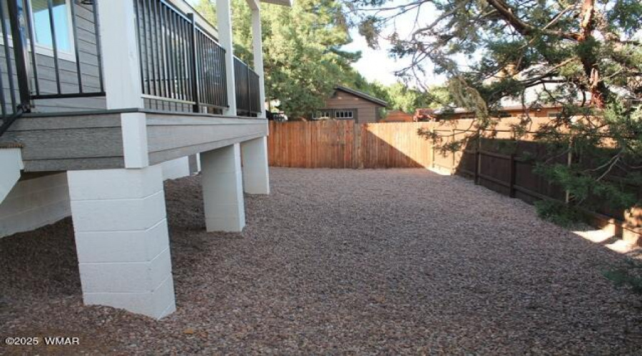 back yard and deck