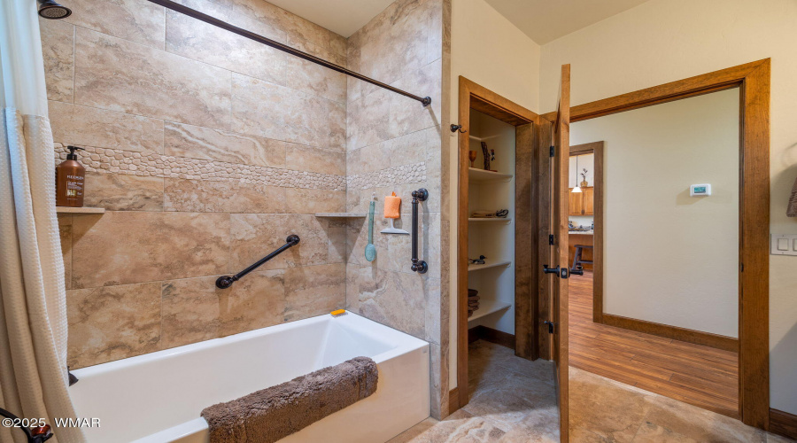 Tub/Shower & Linen Closet in Bathroom 2