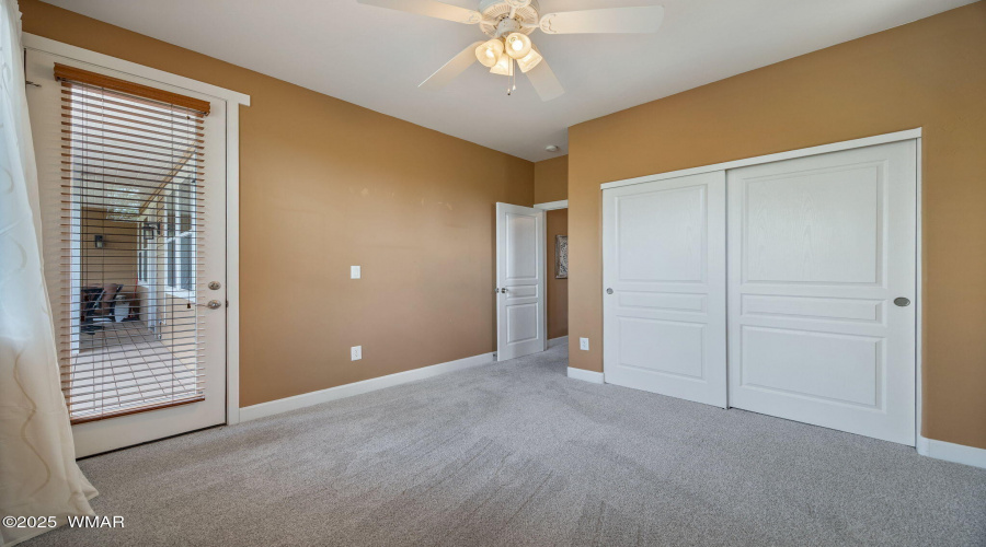 Bedroom 2 with Door to Back Deck