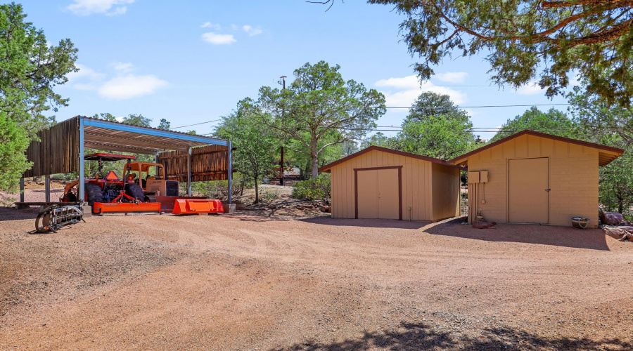 2 Car Carport, Well Shed & Storage Shed