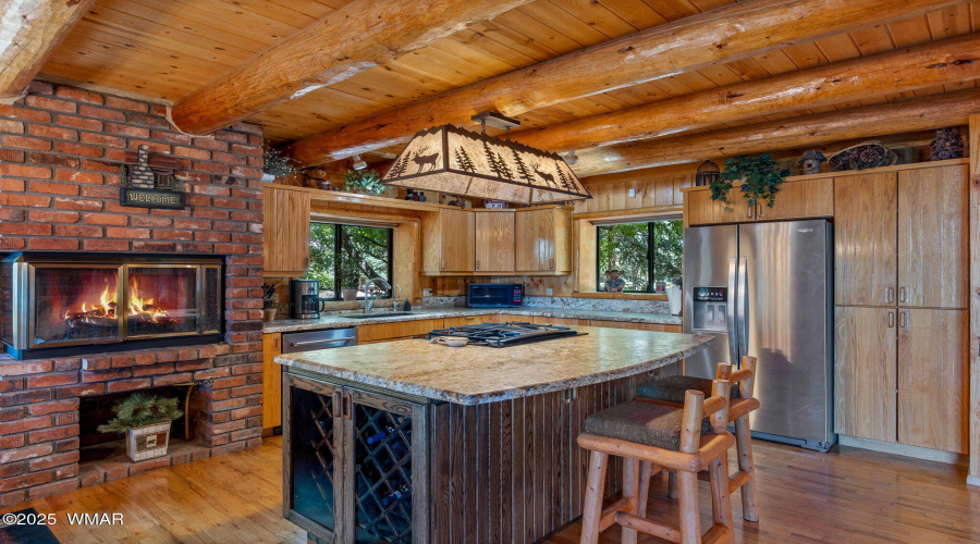 Gas Fireplace in Ktichen