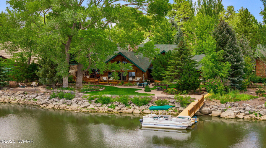 Aerial of Dock and Back of Home