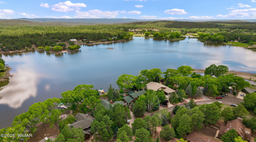 Aerial of Neighborhood and Rainbow Lake