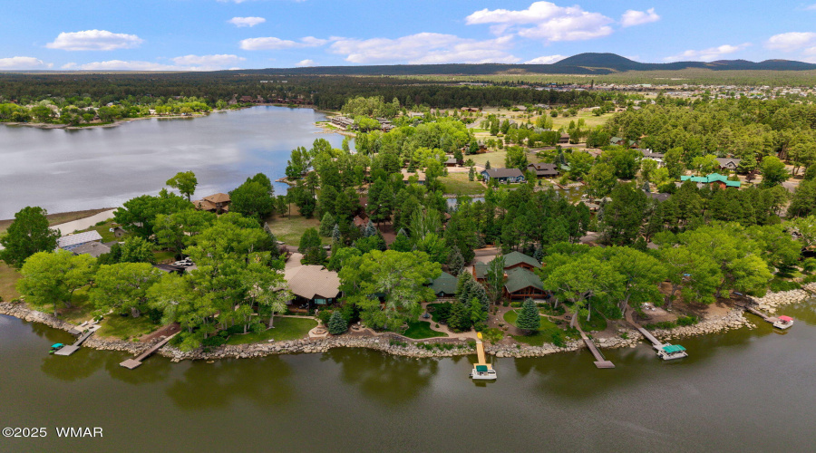 Aerial of Neighborhood and Rainbow Lake