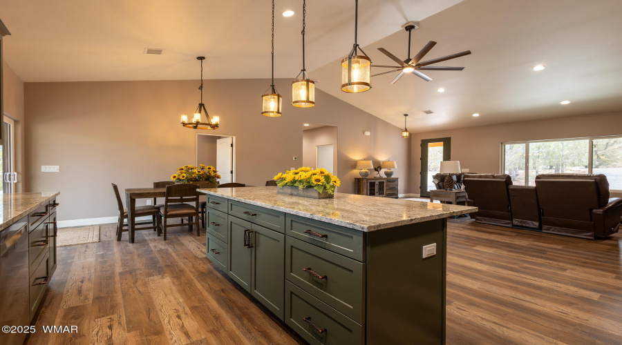 Large island with bar seating
