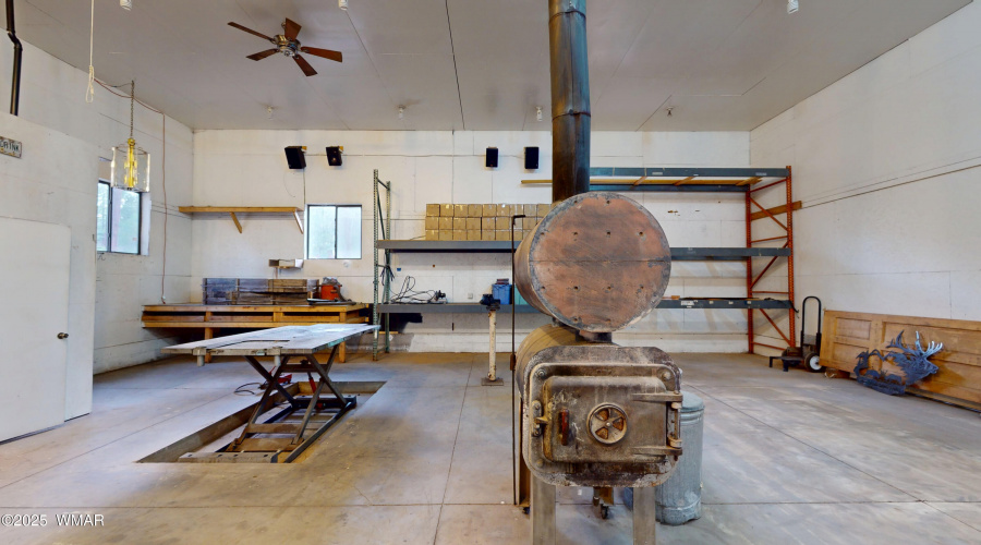 Woodstove in Garage