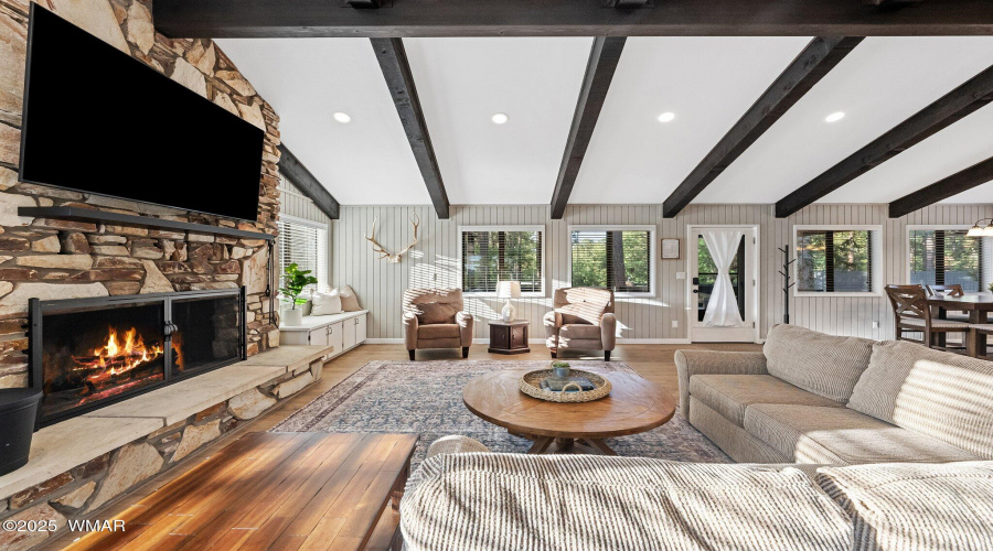 Great Room with Vaulted Ceilings and Sta