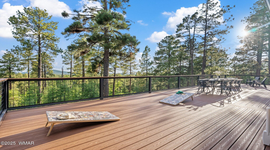 Custom, oversized Deck overlooking the F