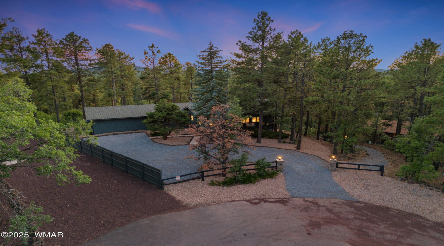 Twilight Drone Front of Home