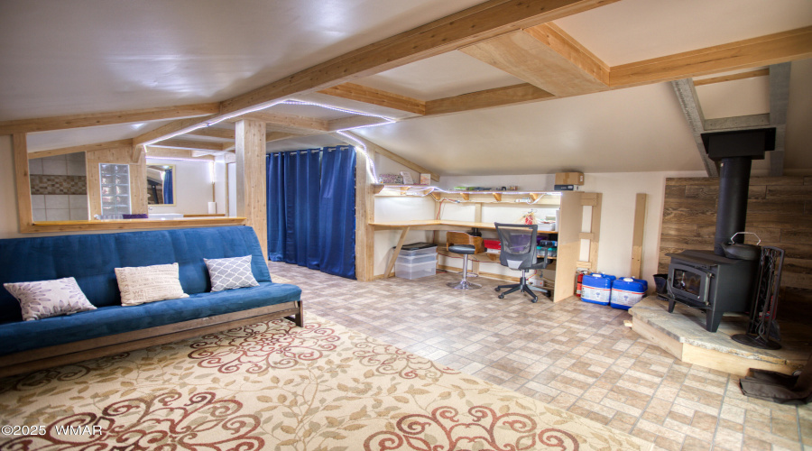 Guest House Living Area and Woodstove