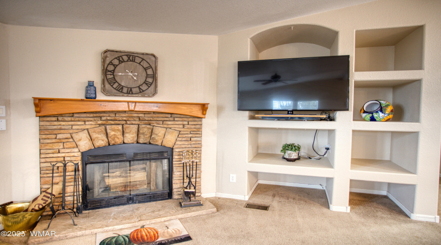 Fireplace and Entertainment Area