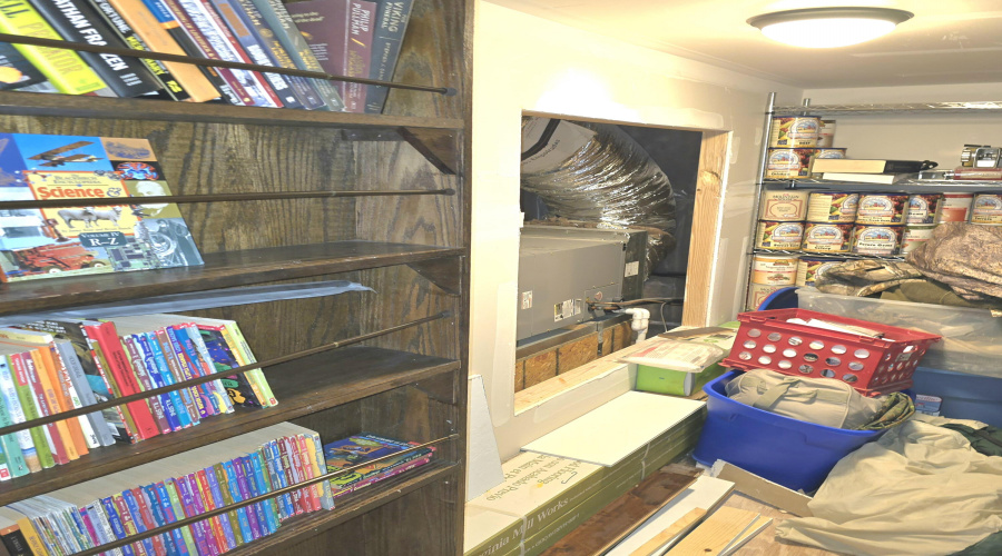 Loft Bookcase Door opens to Mechanical R