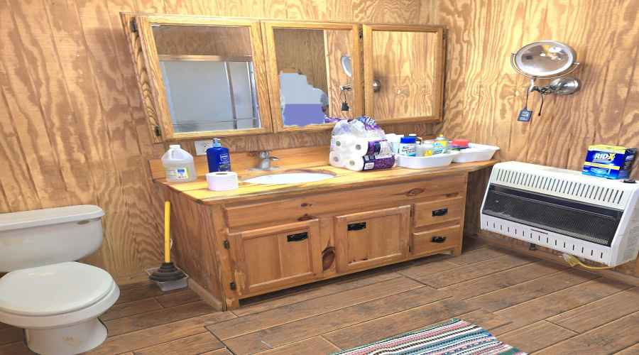 Bath 1 Vanity, Toilet, Propane Htr