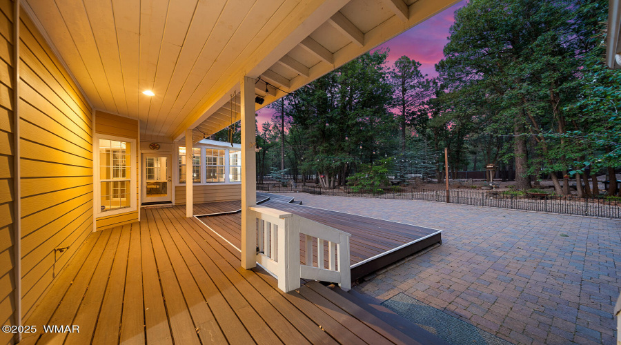 H back deck & patio twilight