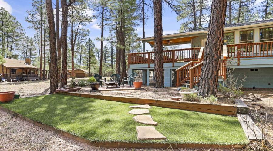 Back yard with turf