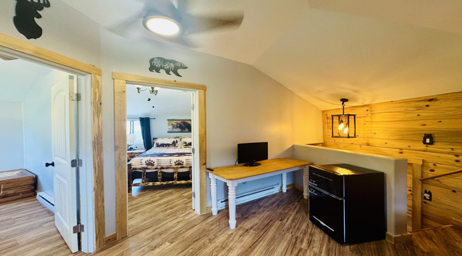 desk area in loft